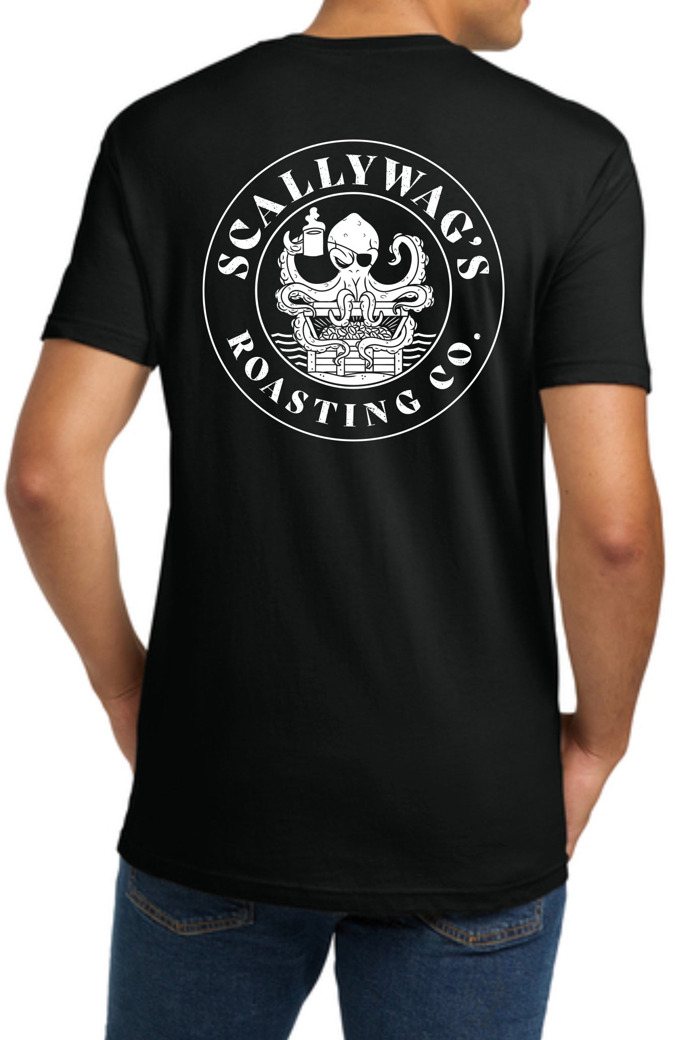 T-Shirt Black With Black and White Logo